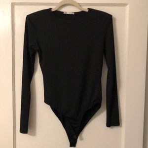 NWOT - Zara Black Longsleeve Bodysuit Top